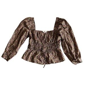 J. Crew Multicolor Blouse with Flowers size 12